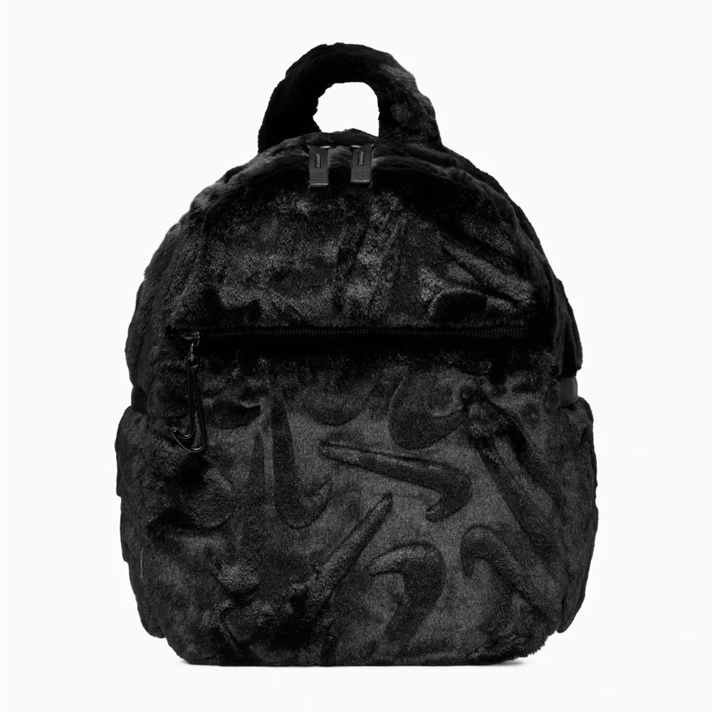 NWT NIKE Futura mini Black Faux Fur Backpack
